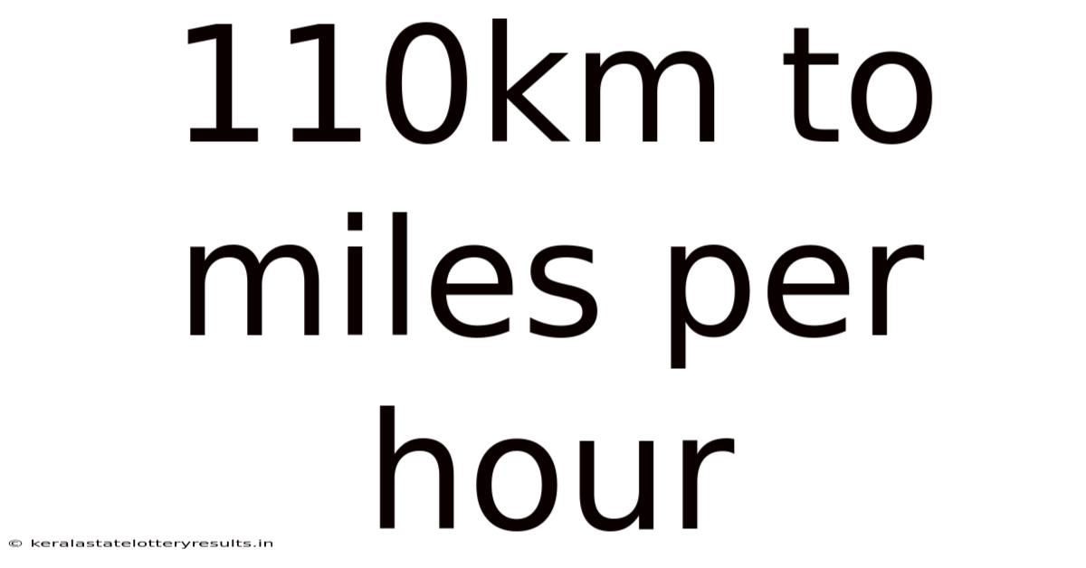 110km To Miles Per Hour