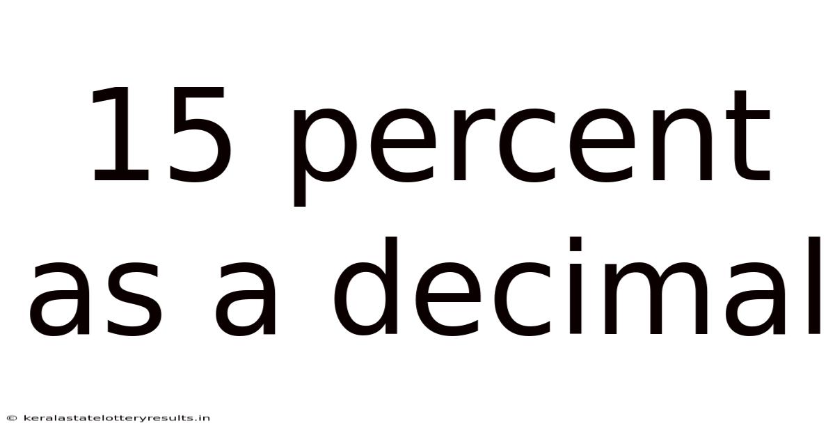 15 Percent As A Decimal