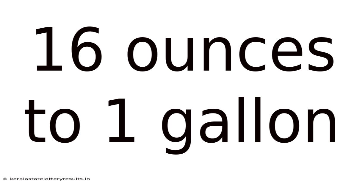 16 Ounces To 1 Gallon