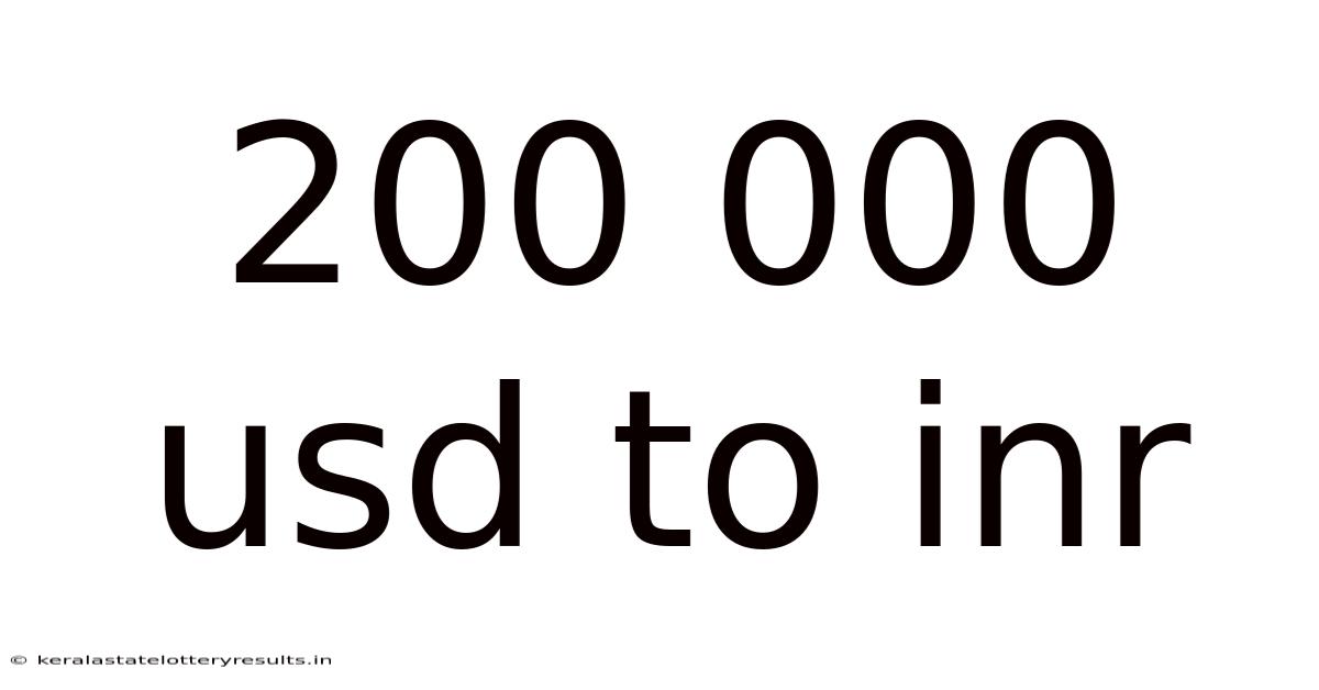 200 000 Usd To Inr