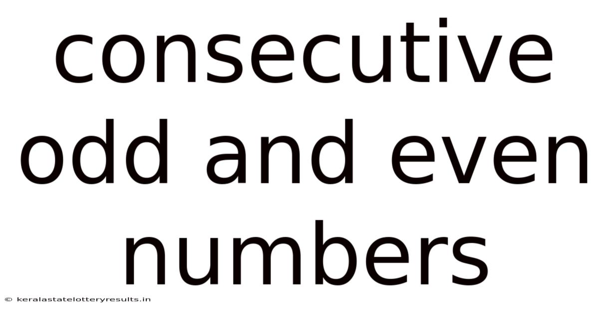 Consecutive Odd And Even Numbers