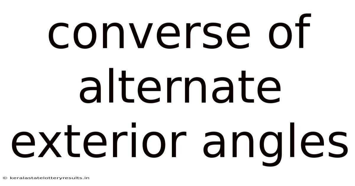 Converse Of Alternate Exterior Angles