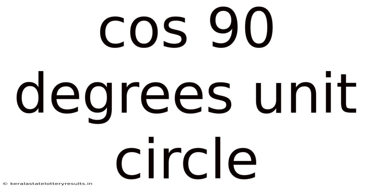 Cos 90 Degrees Unit Circle