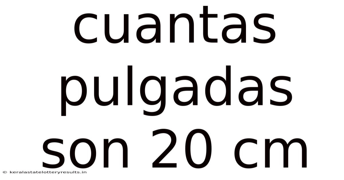 Cuantas Pulgadas Son 20 Cm