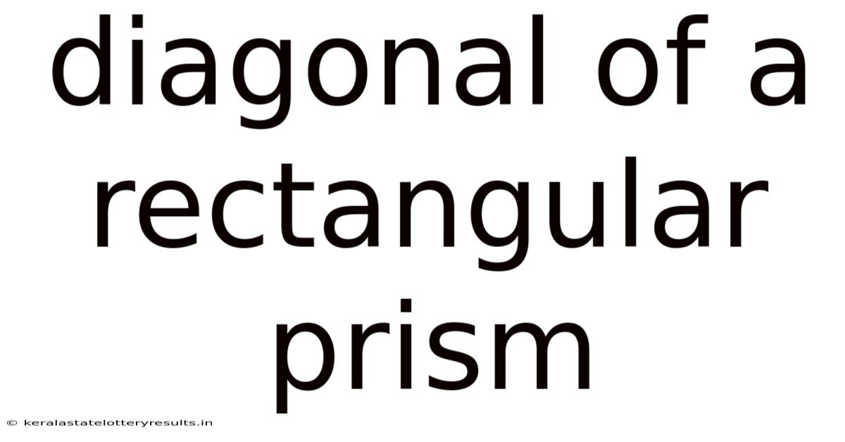 Diagonal Of A Rectangular Prism