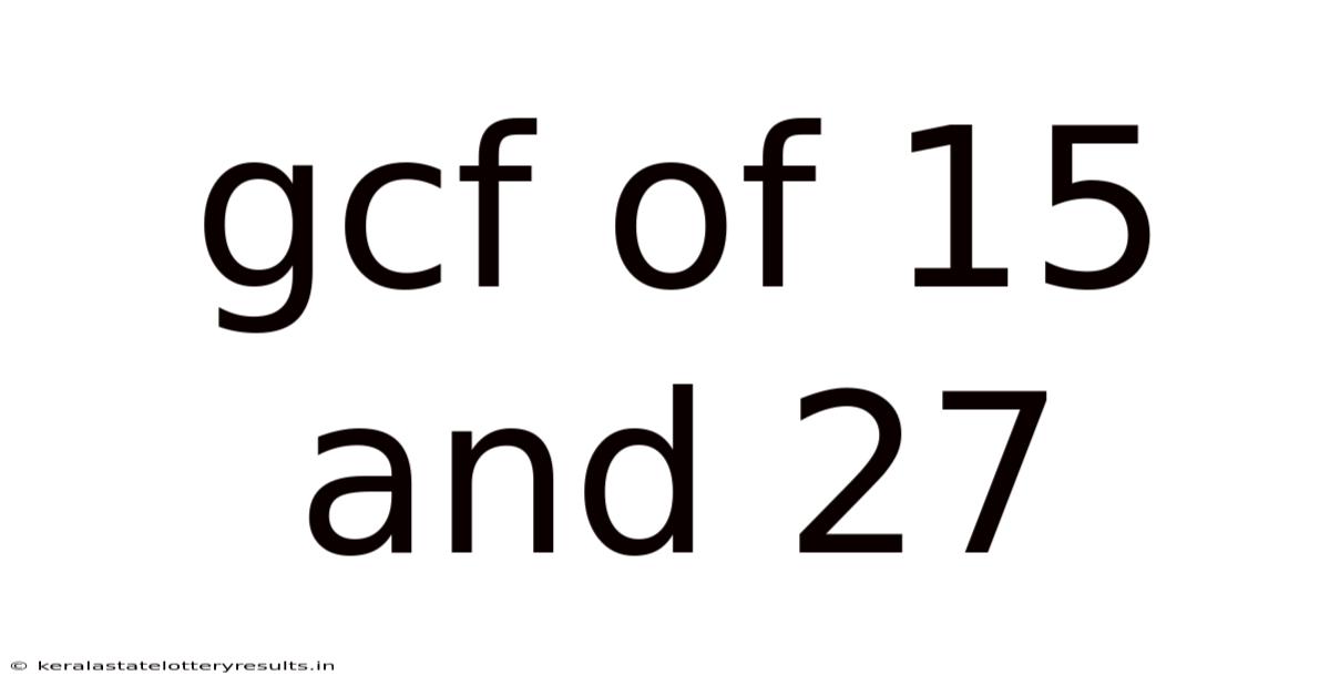 Gcf Of 15 And 27