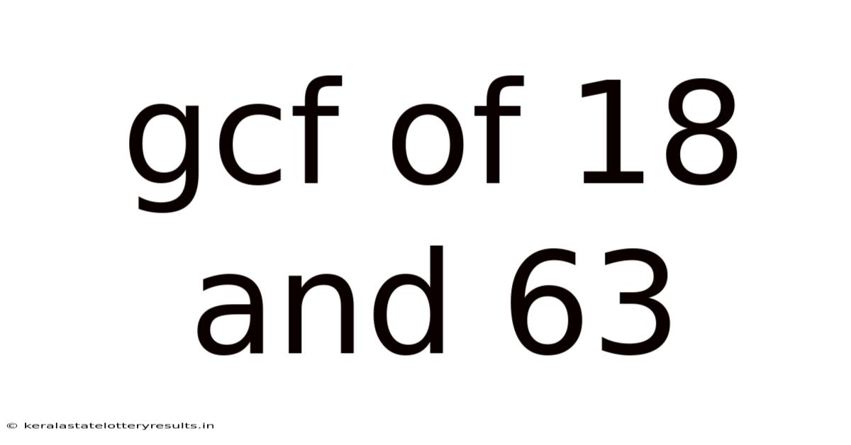 Gcf Of 18 And 63