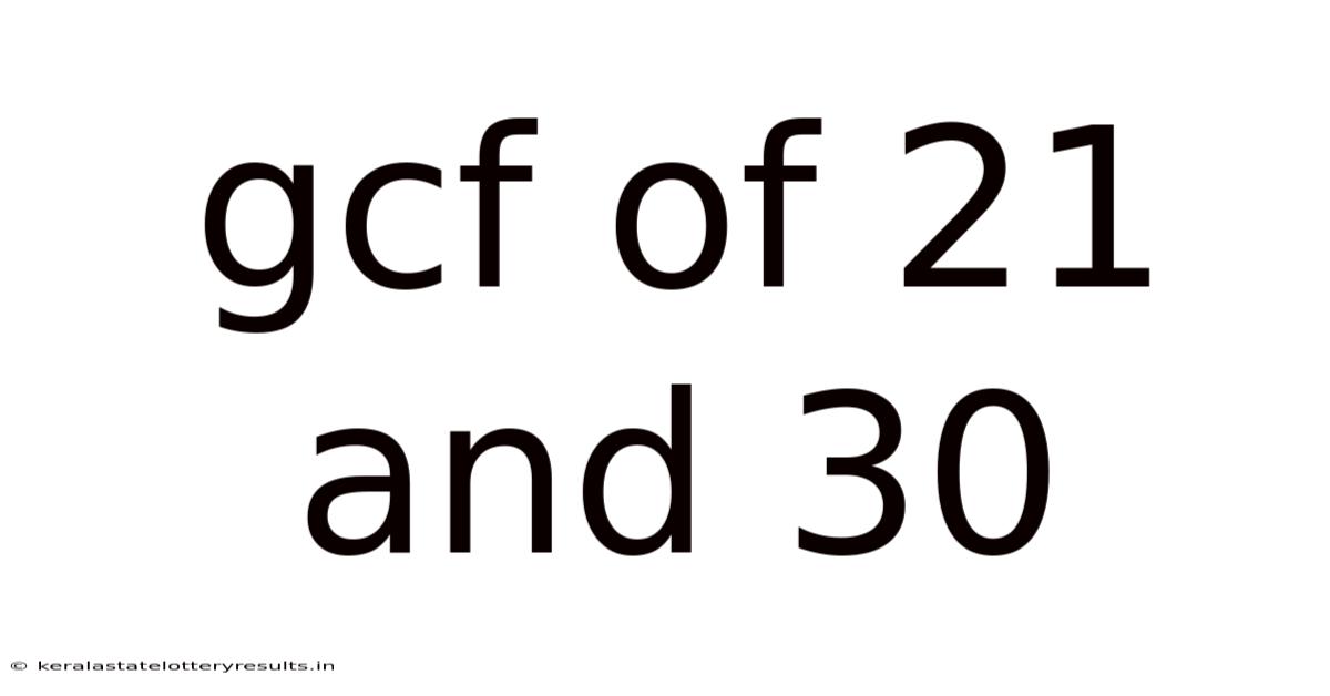Gcf Of 21 And 30