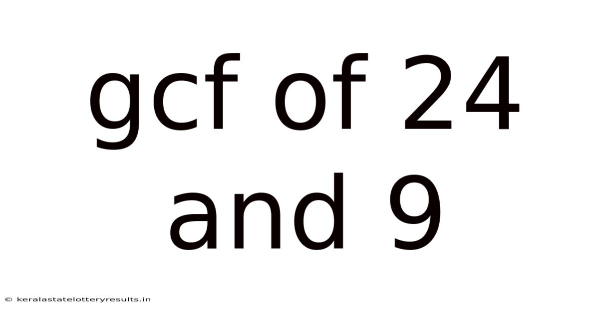 Gcf Of 24 And 9
