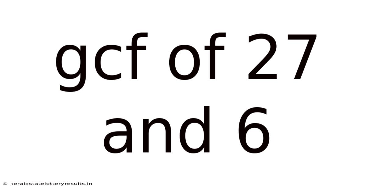Gcf Of 27 And 6