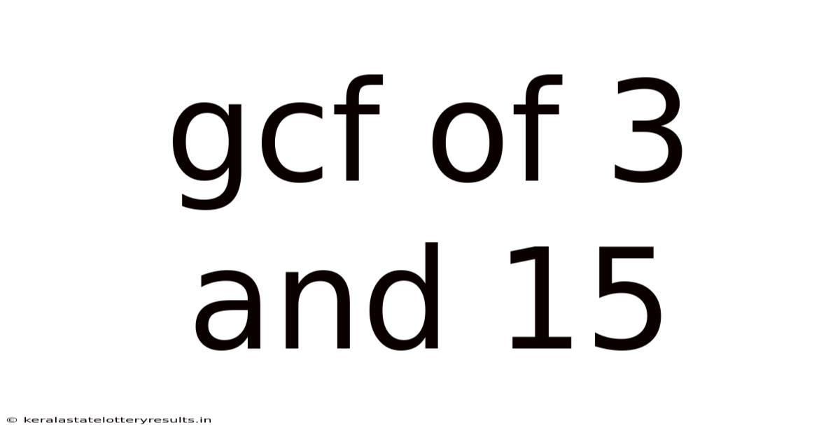 Gcf Of 3 And 15