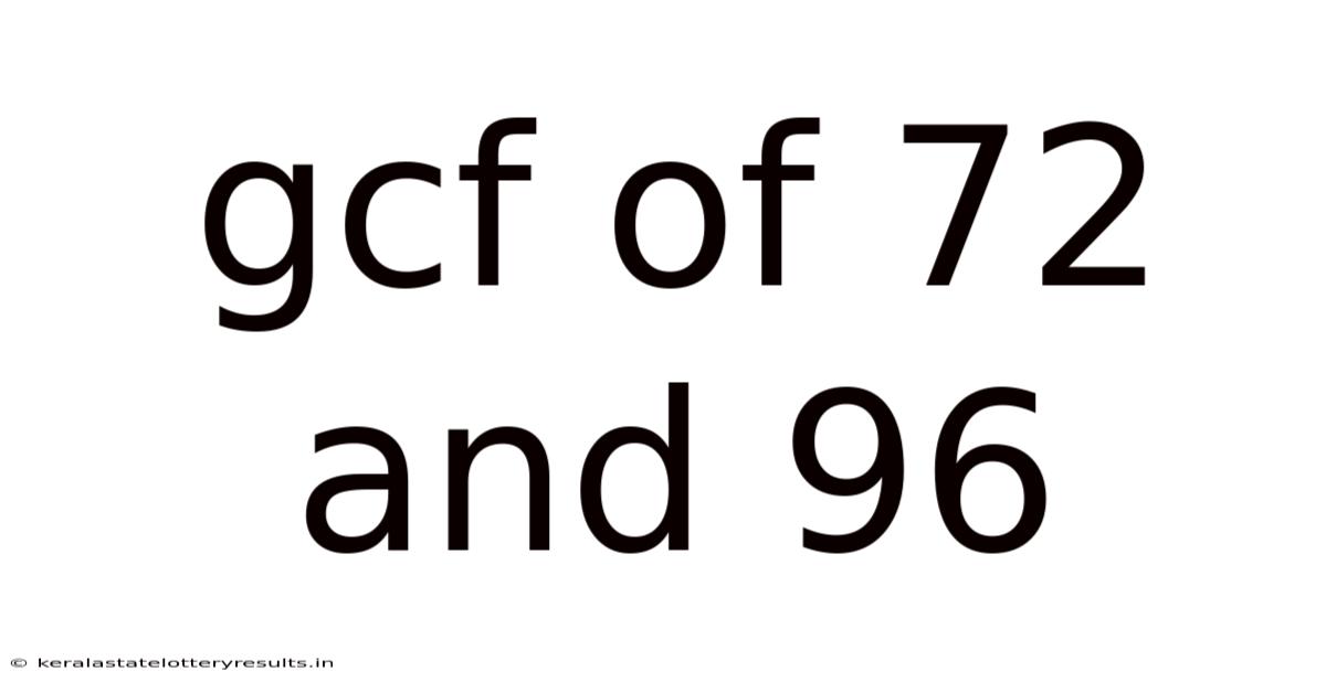Gcf Of 72 And 96