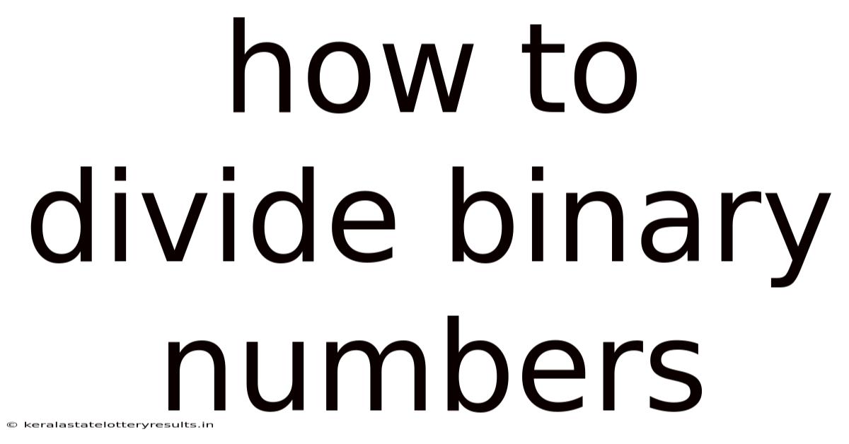 How To Divide Binary Numbers