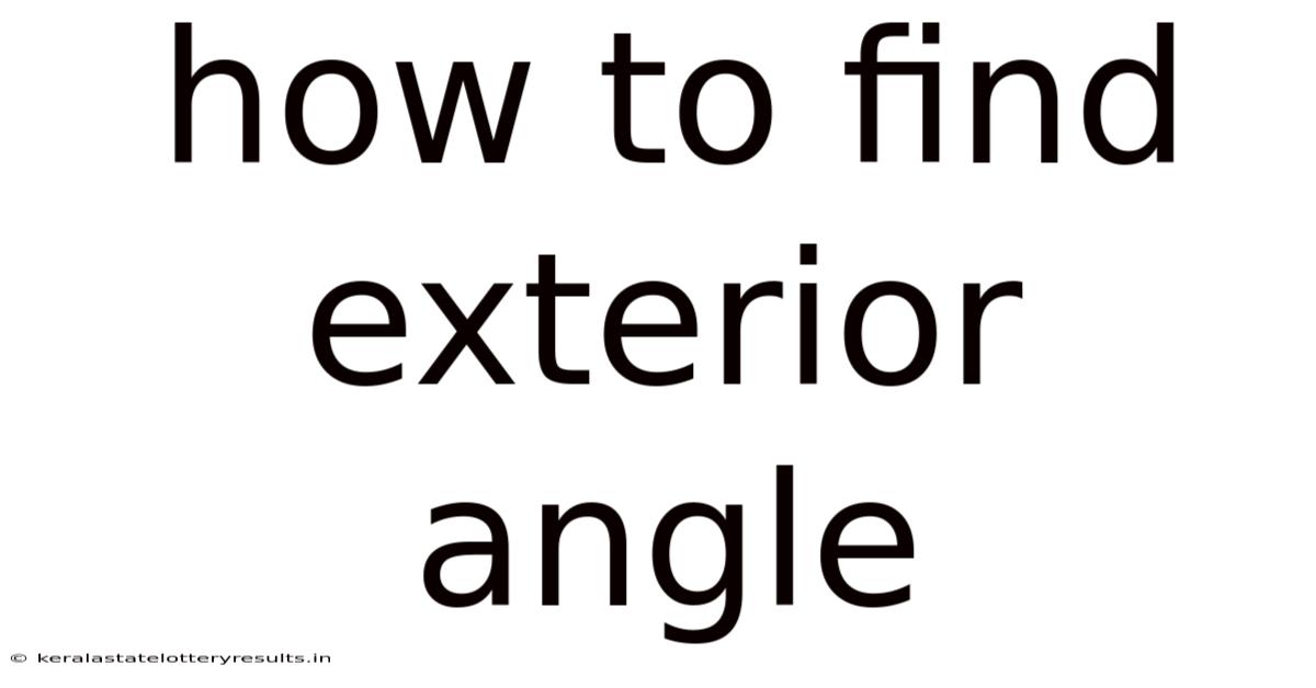 How To Find Exterior Angle