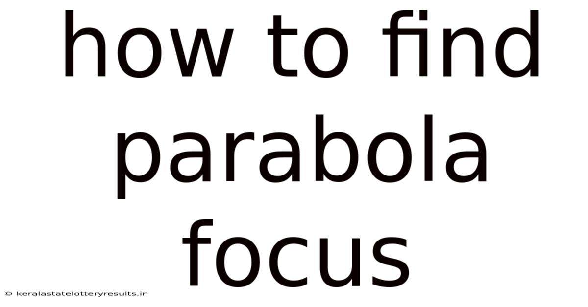 How To Find Parabola Focus