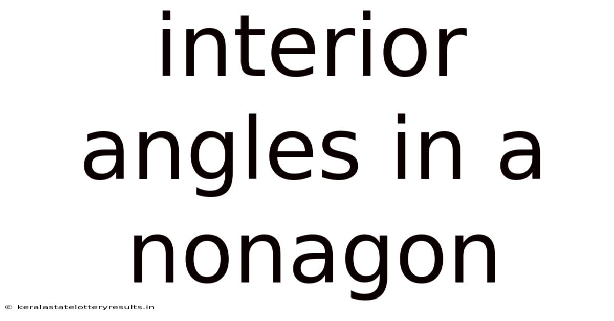 Interior Angles In A Nonagon