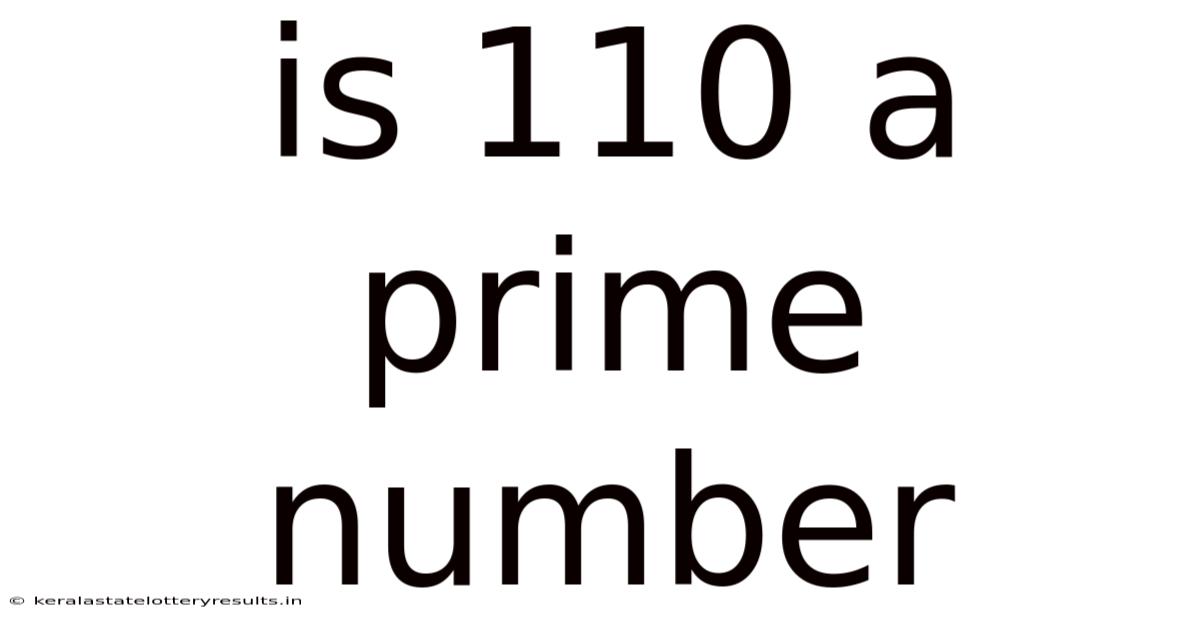 Is 110 A Prime Number