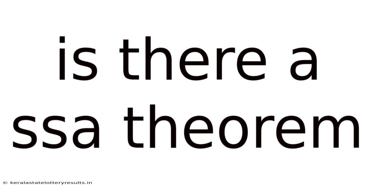 Is There A Ssa Theorem