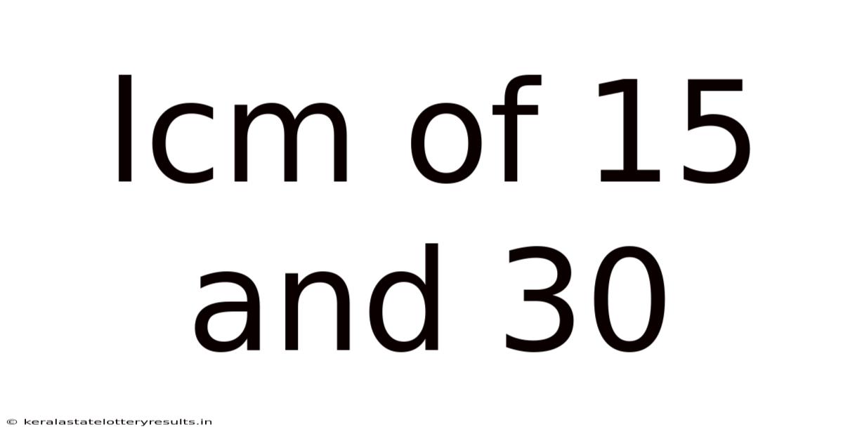 Lcm Of 15 And 30
