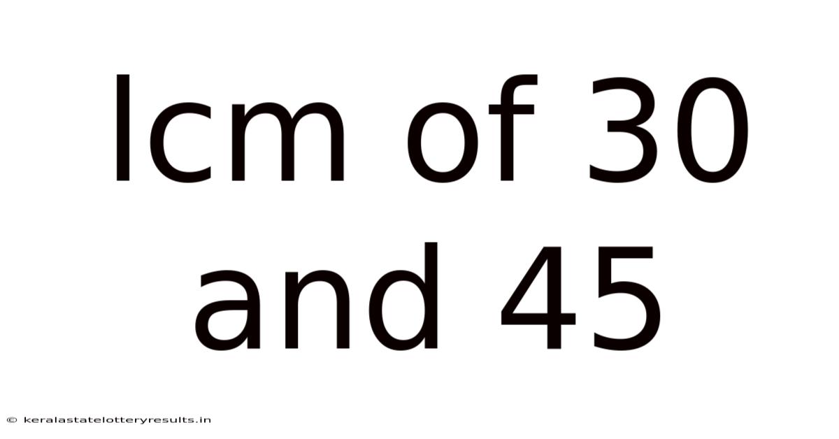 Lcm Of 30 And 45