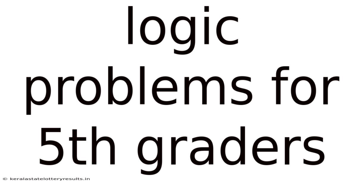 Logic Problems For 5th Graders