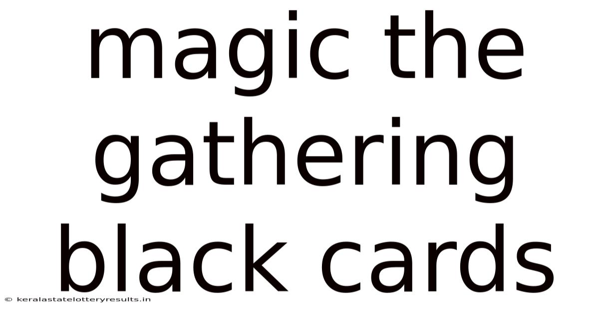 Magic The Gathering Black Cards