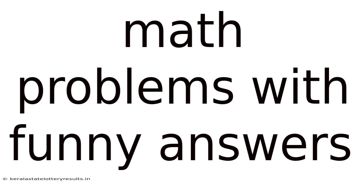 Math Problems With Funny Answers