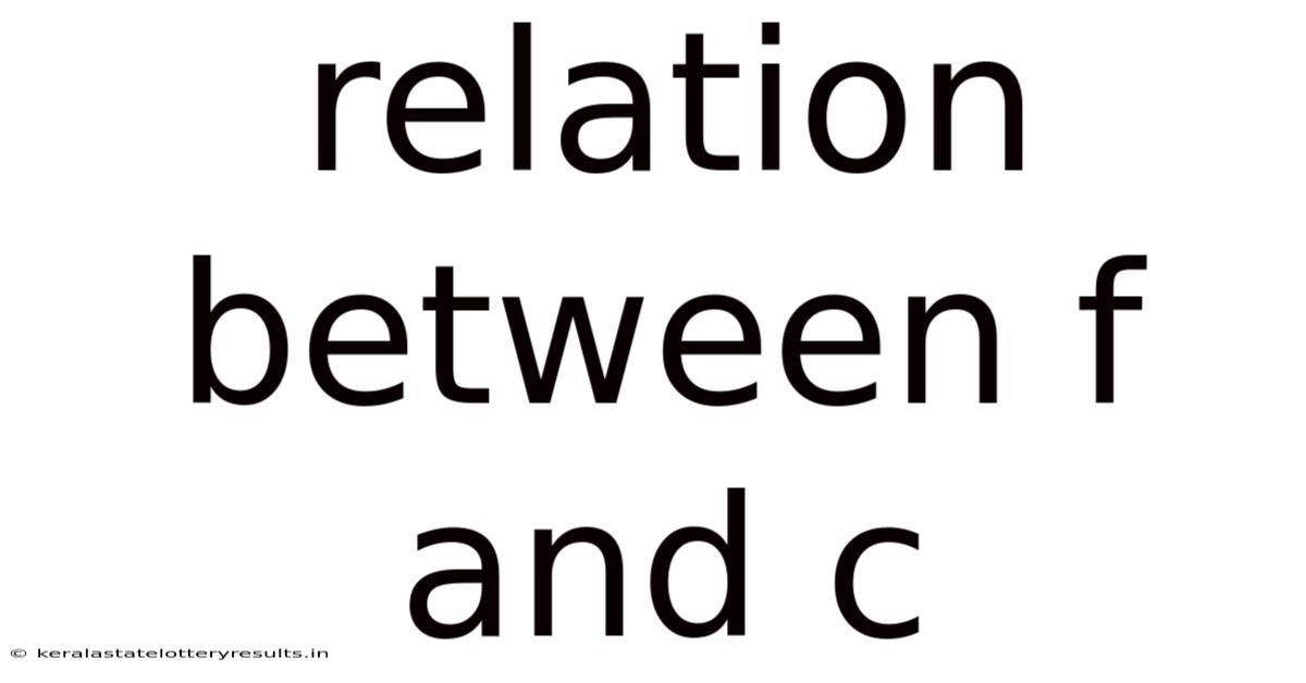 Relation Between F And C
