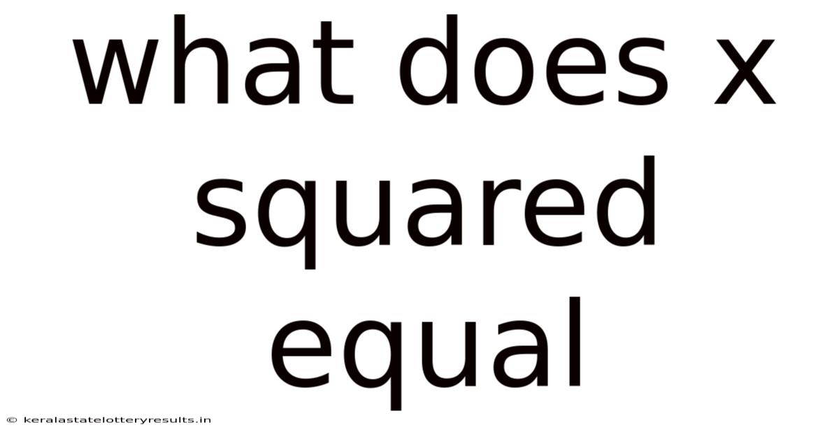 What Does X Squared Equal