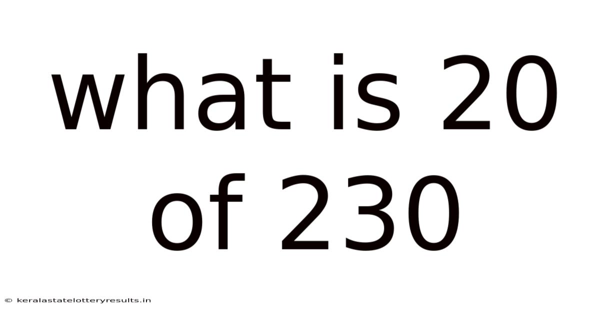 What Is 20 Of 230