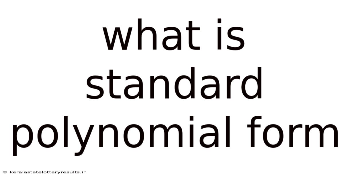 What Is Standard Polynomial Form
